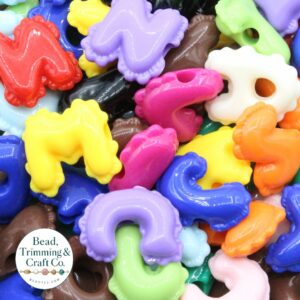 Alphabet - Bubble Beads - 20 to 25mm - Opaque Mix