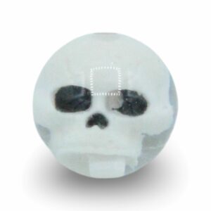 Skull Beads - Pearlescent - Round - Black Eyes - 16mm
