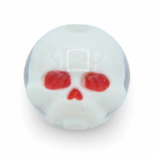 Skull Beads - Pearlescent - Round - Red Eyes - 16mm