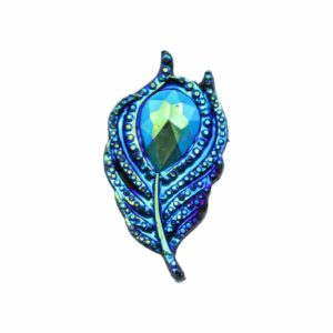 Peacock Feather Rhinestone - 38mm - Cobalt AB