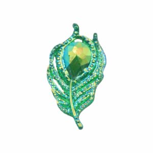 Peacock Feather Rhinestone - 38mm - Peridot AB