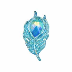 Peacock Feather Rhinestone - 38mm - Aqua AB