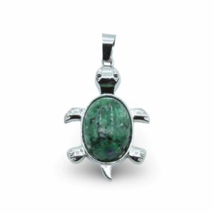 Turtle Pendant - Ruby Zoisite - 35mm