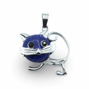 Cat Pendant - Lapis - 30mm