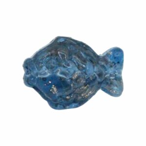 Fish Bead - Glass - 18 x 14mm - Dark Blue