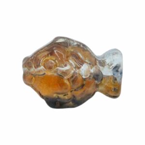 Fish Bead - Glass - 18 x 14mm - Brown