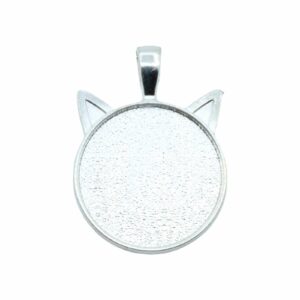 Cat Setting / Pendant - 29mm - Silver
