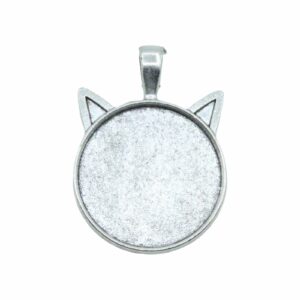 Cat Setting / Pendant - 29mm - Antique Silver