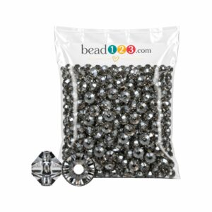 Rondelle Spacer Bead – 6mm – 250 Grams - 4700 Pieces - Black Diamond