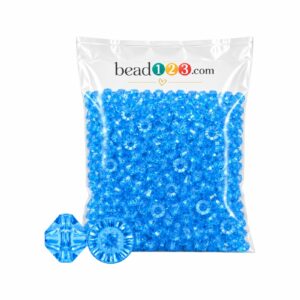 Rondelle Spacer Bead – 6mm – 250 Grams - 4700 Pieces - Lt Sapphire