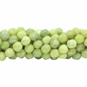 8mm Faceted Bead - Diamond Cut - Serpentine Jade - 38cm Strand