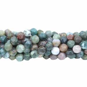 8mm Faceted Bead - Diamond Cut - Indian Agate - 38cm Strand