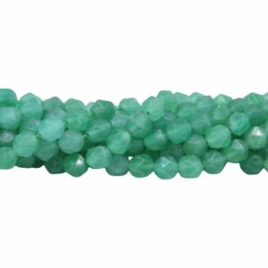 8mm Faceted Bead - Diamond Cut - Green Aventurine - 38cm Strand