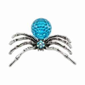 Spider Pendant with Swarovski Crystal – 51mm - Blue Zircon