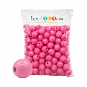 Wood Bead - 14mm - Light Pink - 300 Gram - 370 Pieces