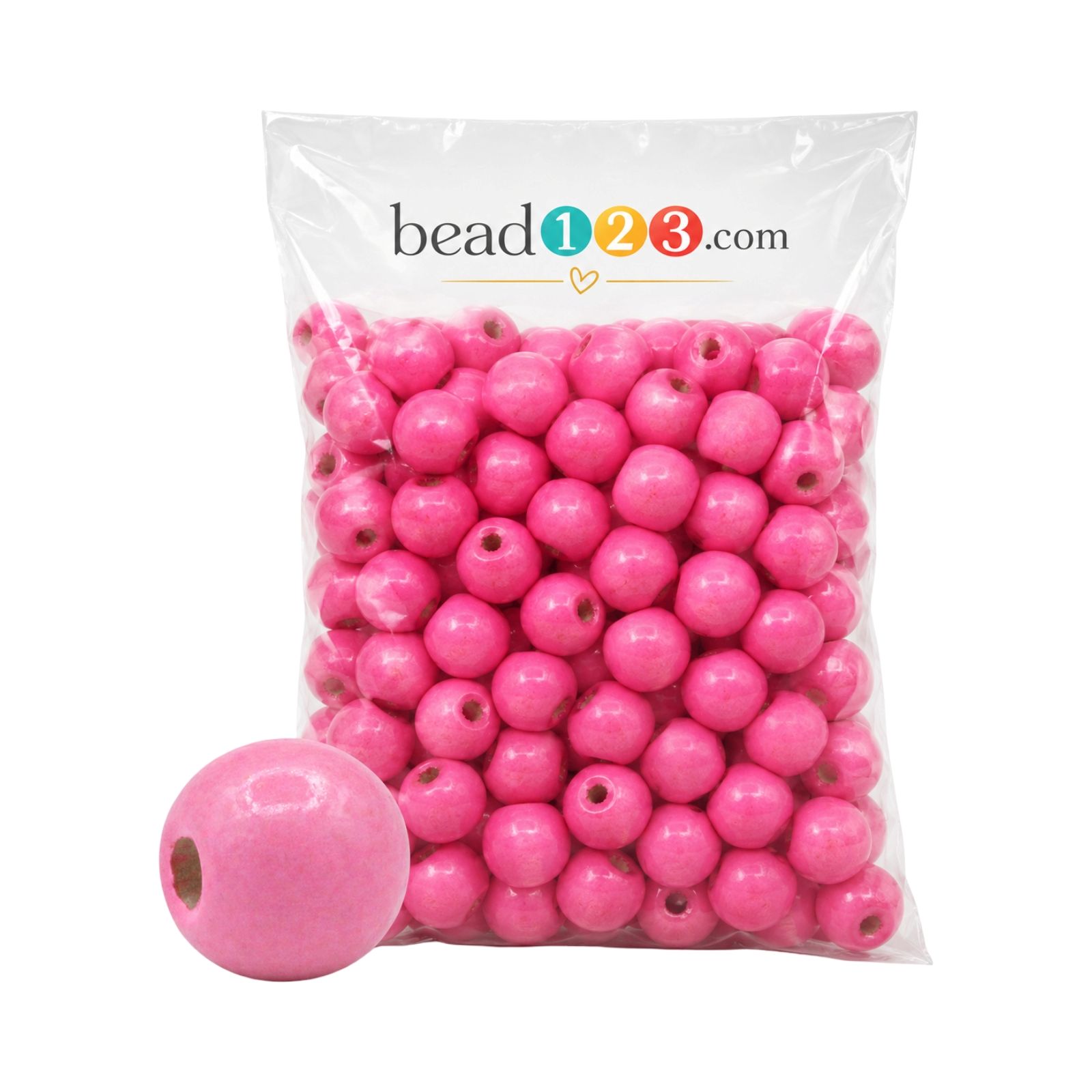 Wood Bead - 14mm - Light Pink - 300 Gram - 370 Pieces
