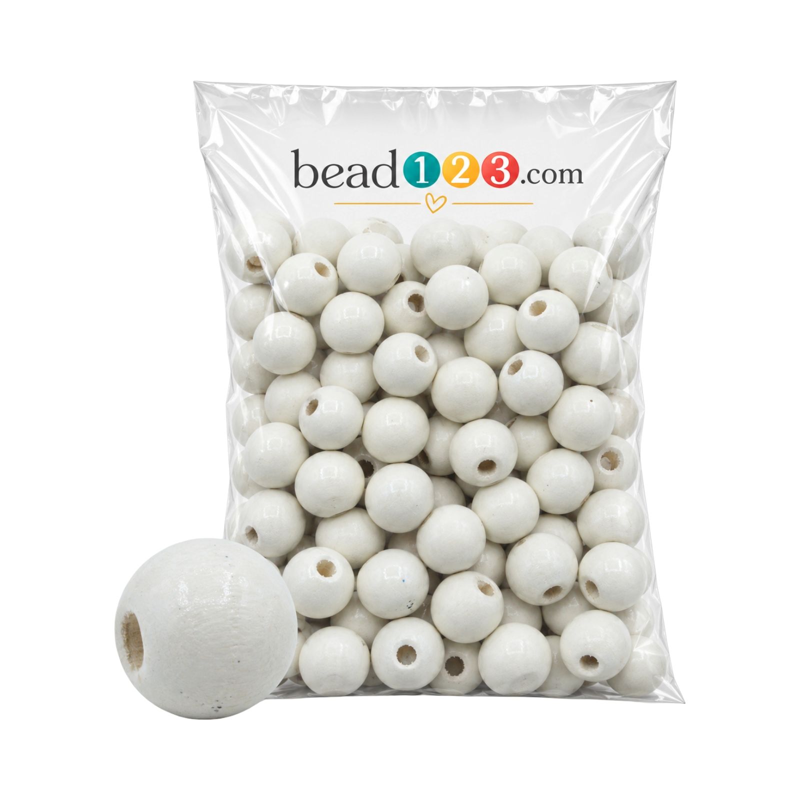 Wood Bead - 14mm - Ivory - 300 Gram - 370 Pieces