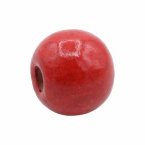 Wood Bead - 14mm - Red